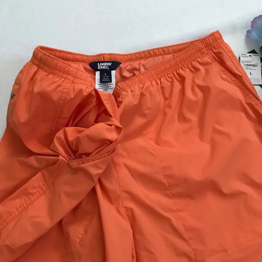 Lands' End NWT Orange Sport Swim Trunk Men Various